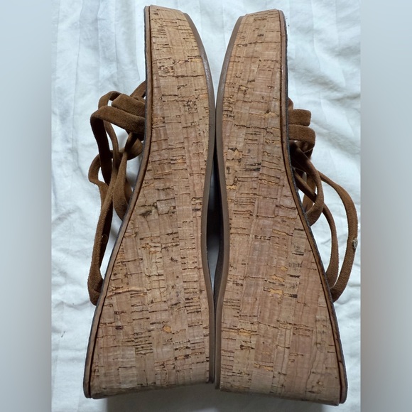 Sam Edelman Women's Size 10 Reana Brown Leather Wedge Sandals - Picture 5 of 5